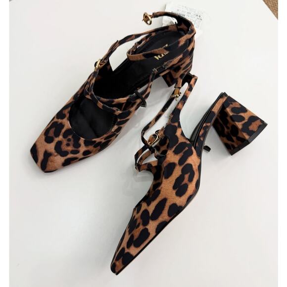 ZARA Leopard Print Mary Jane Block Heels NWT – Animal Print Buckled Strap Shoes - Picture 10 of 16